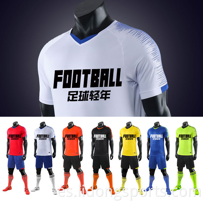 Jersey de fútbol para niños personalizados/camisa de fútbol hecha en China/equipo de fútbol Wear Wear Set